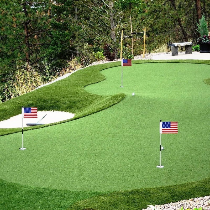 2BUT Standard Golf Flag Double Side American Golf Pin Flag Practic Putting Green Golf Flag For Backyard Garden Double-Sewn 600D Nylon Miniature Pin Flag (8"x6") - Image 4